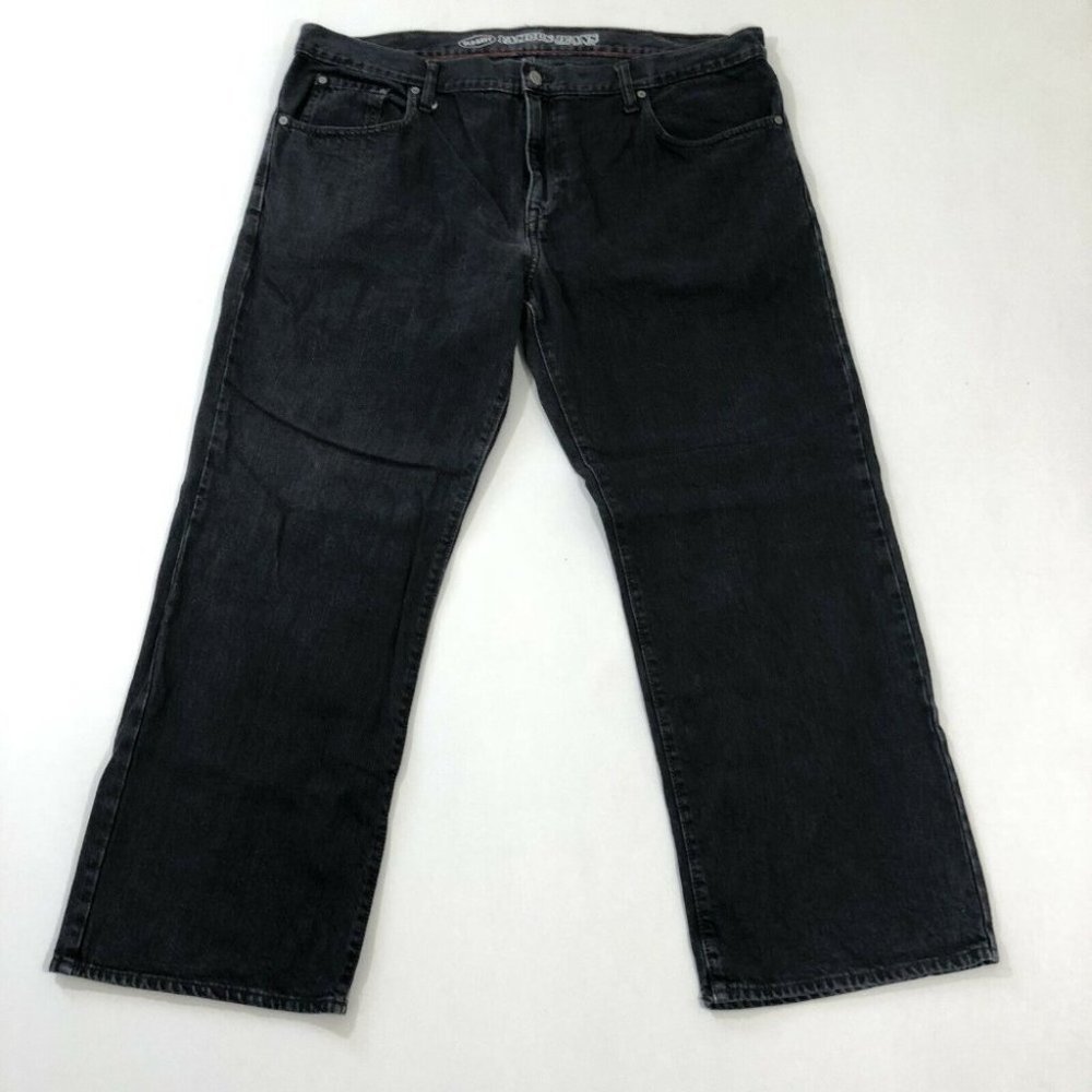 Old Navy Jeans Men's 42 Black Famous Straight Leg Denim Pants Reg Fit Size 42X30